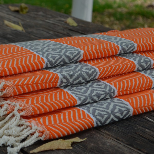 Turkish Peshtemal,Soft Towel,Beach Towel,Turkish Towel,Orange Towel,Bath Peshtemal,Hammam Towel,Cotton Peshtemal,40''x70'',B4-başak