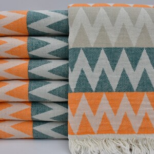 Asciugamano Hammam, Asciugamano Turco, Asciugamano Multicolore, Peshtemal Turco, Asciugamano Decorativo da Bagno, Asciugamano Regalo, 36"x70", Asciugamano Doccia, Asciugamano Yoga, K2-Zigzag