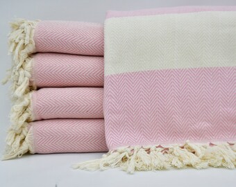 Turkish Blanket,Light Pink Bedspread,Cotton Blanket,Turkish Towel,Handmade Blanket,Sofa Cover, Blanket,79"x91",Turkish Throw,K3-damlaB