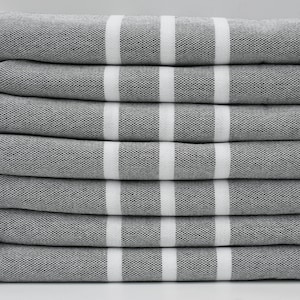 Turkish Hand Towel,Peshkir,Head Towel,Black Hand Towel,White Striped Kitchen Towel,Face Towel,Dish Towel,Turkish Towel,18&quot;x40&quot;,B1-üç çizgi
