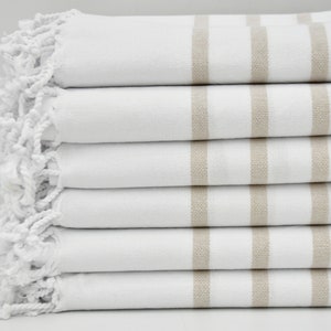 Beige Striped Hand Towel,Tea Towel,White Peshkir,Kitchen Towel,Face Towel,Hand Towel,Towels,Dish Towel,Turkish Towel,18&quot;x40&quot;,B1-üç çizgi