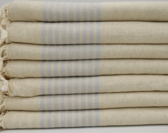 Grey Striped Linen Towel,Turkish Peshtemal,Peshtemal,Bath Towel,Beach Peshtemal,Spa Towel,Towel,Turkish Towel,Peshtemal 40"x70",B1-dokuz