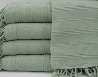 Pale Green Stone Washed Towel,Turkish Towel,Hammam Towel,33"x65",Cotton Towel,Handmade Towel,Peshtemal Towel,Sauna Towel,Spa Towel,M2-mikro
