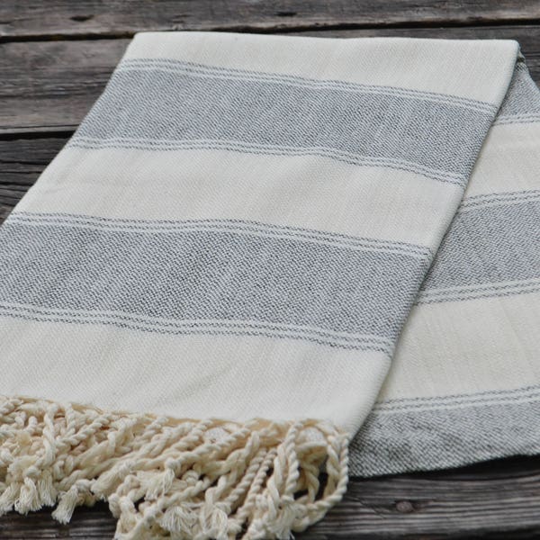 Gray Towel,Turkish Towel,Turkish Peshtemal,Soft Towel,Bohemian Towel,Beach Peshtemal,Spa Towel, Cotton Peshtemal,Peshtemal Towel,38"x75"