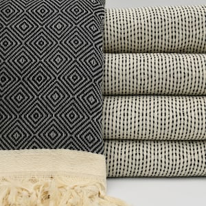 Black Blanket,Throw Towel,79&quot;x95&quot;,Throw,Turkish Bedspread,Bed Cover,Bed Rug,Peshtemal Cover,Diamond Blanket,Beach Blanket,Towel,B2-nefesB