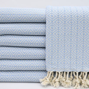 Turkish Towel,Baby Blue Towel,Peshtemal,Embroidered Towel,Bulk Towel,40&quot;x70&quot;,Hammam Towel,Bridesmaid Gift Towel,Throws,B2-büyükelmas