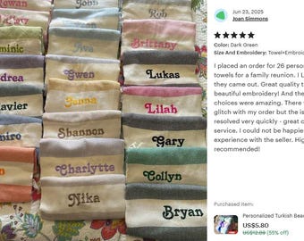 Personalized Turkish Beach Towel, Monogrammed Girls Trip Towel, Embroidered Beach Towels for Bridal Partys and Destination Weddings