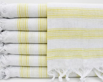 Turkish Towel,Thin Towel,Bachelorette Gift Towel,Decorative Towel,Striped Towel,38"x70",Cotton Towel,Yellow Towel,Home Decor,K3-saraylı