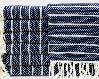 Bachelor Towel,Turkish Towel,Gift Towel,Bamboo Towel,Decorative Towel,Bath Towel,38"x70",Turkish Peshtemal,Navy Blue Towel,B4-göcek