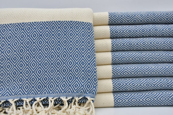 Déco Salle De Bain, Serviette Peshtemals, Serviettes De Plage, Serviettes Turques – Magasinez Bleu