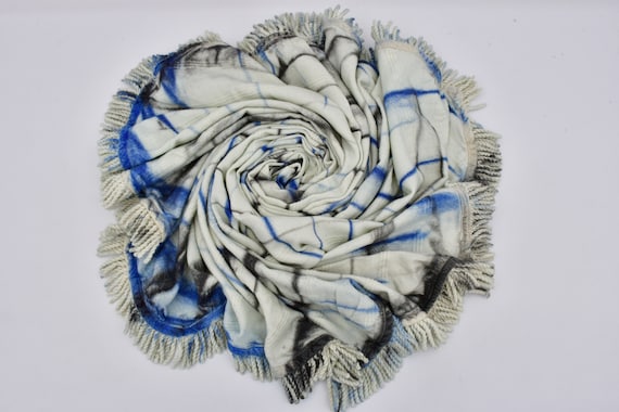 青と黒のタオル、ペイントラウンドタオル、トルコタオル、60インチ