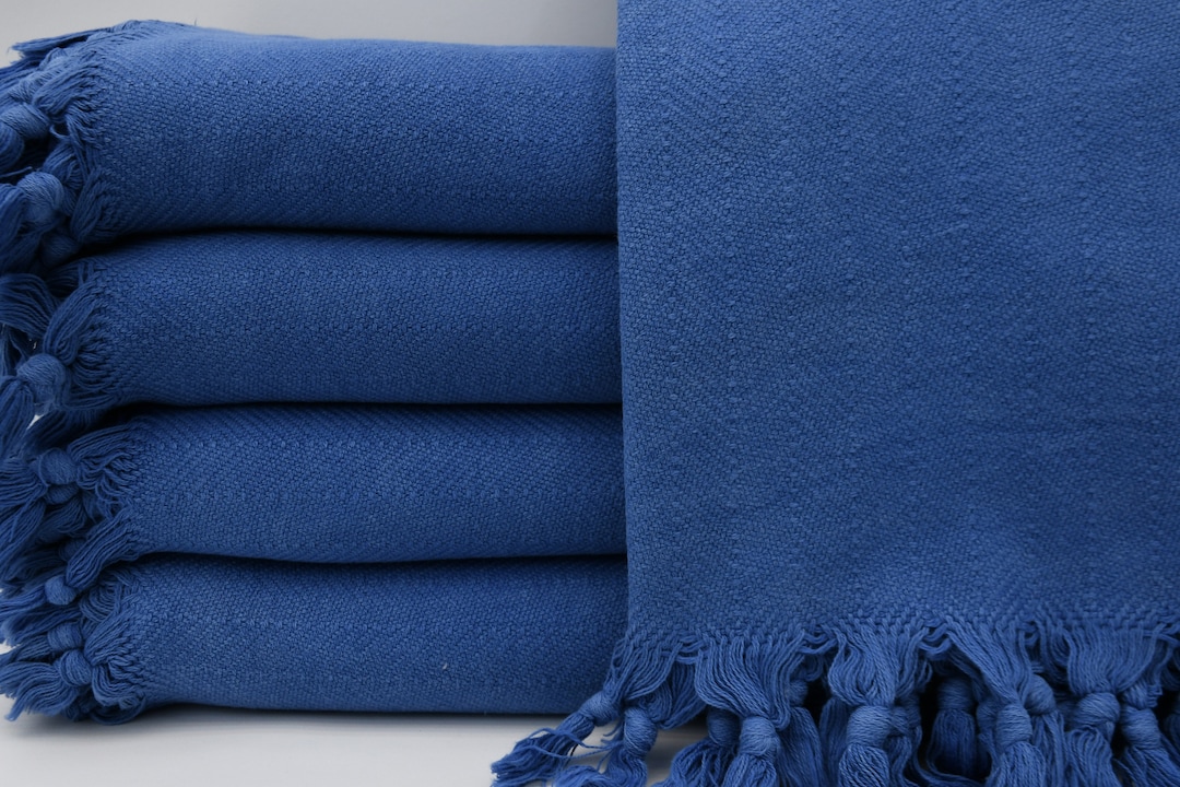 Navy Blue Blanket,stone Washed Blanket,soft Throw,turkish Blanket,beach Blanket,stone Washed