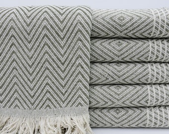 Turkish Blanket,Pale Green Blanket,Sofa Cover,Picnic Blanket,Diamond Pattern Blanket,67"x83",Turkish Throw,Turkish Bedspread,B3-EkodreamB