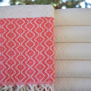 Cotton Towel,Ultra Thick Towel,Turkish Towel,Towel,Bath Towel,Beach Towel,Pool Towel,Spa Towel,40&quot;x67&quot;,Fuchsia and White Towel,B2-gözyaşı