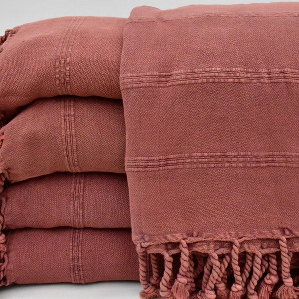 Couverture turque, couverture marron, couverture de décoration intérieure, couverture lavée, 67 x 85 cm, jeté turc, couverture chaude, couverture de qualité, B9-zeusB