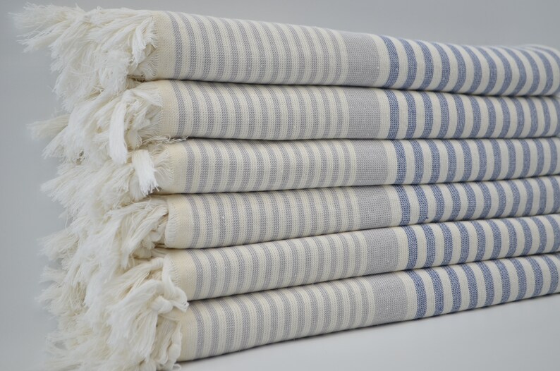 Navy Blue and Gray Hand Towelterry Hand Towelkitchen Etsy