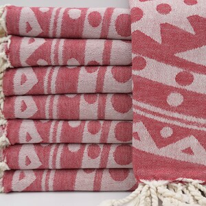 Burgundy Towel,Peshtemal Towel,Turkish Towel,40&quot;x70&quot;,Beach Towel,Festival Towel,Round Patterned Towel,Bath Towel,Pool Towel,K1-güneş