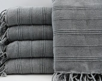 Stone Washed Towel,Gray Peshtemal,Hammam Towel,Bohemian Towel,33"x65",Turkish Towel,Turkish Peshtemal,Sauna Towel,Soft Towel,M2-mikro