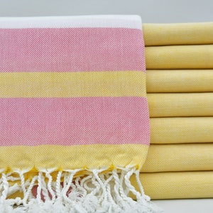 Turkish Towel,Yellow and Pink Towel,Personalized Gift Towel,Beach Towel,40&quot;x70&quot;,Turkish Peshtemal,Summer Towel,Surfer Towel,B4-melis