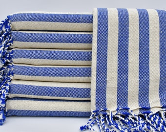 Turkish Peshtemals,Turkey Towel,Turkish Towel,Bath Towel,Beach Towel,Linen Peshtemal,40"x70",Bulk Towel,Blue and Beige Towel,B2-keten
