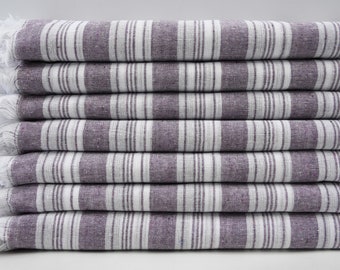 Dark Purple Towel,Bohemian Towel,Turkish Peshtemal,Thin Towel,Turkish Towels,Turkish Towel,Peshtemal,32"x65",Striped Towel,K3-saraylı