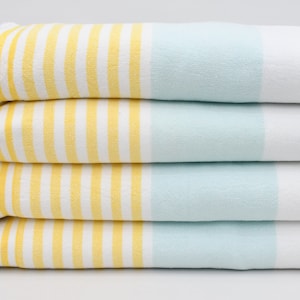 Turkish Towel,Mint Green and Yellow Towel,Embroidery Towel,Pool Towel,Beach Towel,Spa Towel,Terry Towel,36"x69",Personalized Towel,K2-defneT