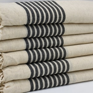 Black Striped Linen Towel,Turkish Peshtemal,Peshtemal,Bath Towel,Beach Peshtemal,Spa Towel,Towel,Turkish Towel,Peshtemal 40&quot;x70&quot;,B1-dokuz