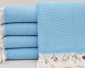 Beach Blanket,Turquoise Blanket,Warm Blanket,Turkish Bedspread,Herringbone Blanket,79"x89" Blanket,Beach Throw,Turkish Blanket,B2-damlaB