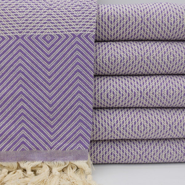 Turkish Blanket,Turkish Cotton Throw,Bed Cover,75x91,Sofa Cover,Purple Throw,Large Blanket,Peshtemal Cover,Turkish Towel,B3-dreamB