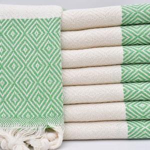 Hand Towel,Green Towel,Handmade Towel,Handwoven Towel,Turkish Towel,17&quot;x35,Turkish Hand Towel,Personalized Gift Towel, M1-elmasH