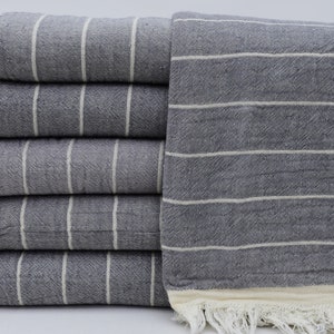 Dark Gray Towel,Bohemian Towel,Boho Decor Towel,Camping Towel,Turkish Towel,35&quot;x70&quot;,Wedding Towel,Handwoven Towel,Massage Towel,B7-çizgili