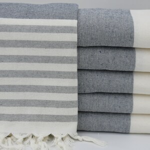 Turkish Hand Towel,Terry Hand Towel,Tea Towel,Gray and Navy Blue Striped Hand Towel,Face Towel,Kitchen Towel,18&quot;x36&quot;,Dish Peshkir,B7-terryH