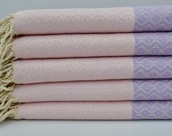 Shower Towel,Turkish Peshtemal,Turkish Towel,Gift Towel,40"x67",Hammam Peshtemal,Powder Pink And Lilac Towel,Christmas Towel,B2-gözyaşı