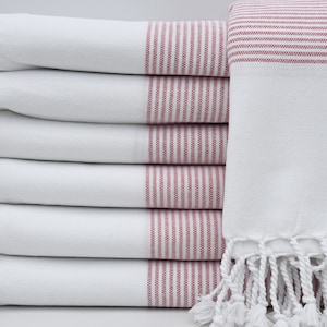 Red Striped Peshtemal,Organic Towel,Towel,Spa Towel,Turkish Beach Peshtemal,Soft Towel,40&quot;x70&quot;,Pool Towel,Turkish Towel,B1-gelinteli