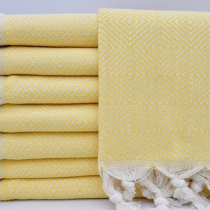 Hand Towel,Light YellowTowel,Turkish Kitchen Towel,Tea Towel,Dish Towel,Turkish Towel,18&quot;x36&quot;,Kitchen Towel,Small Towel,M1-büyükelmasH