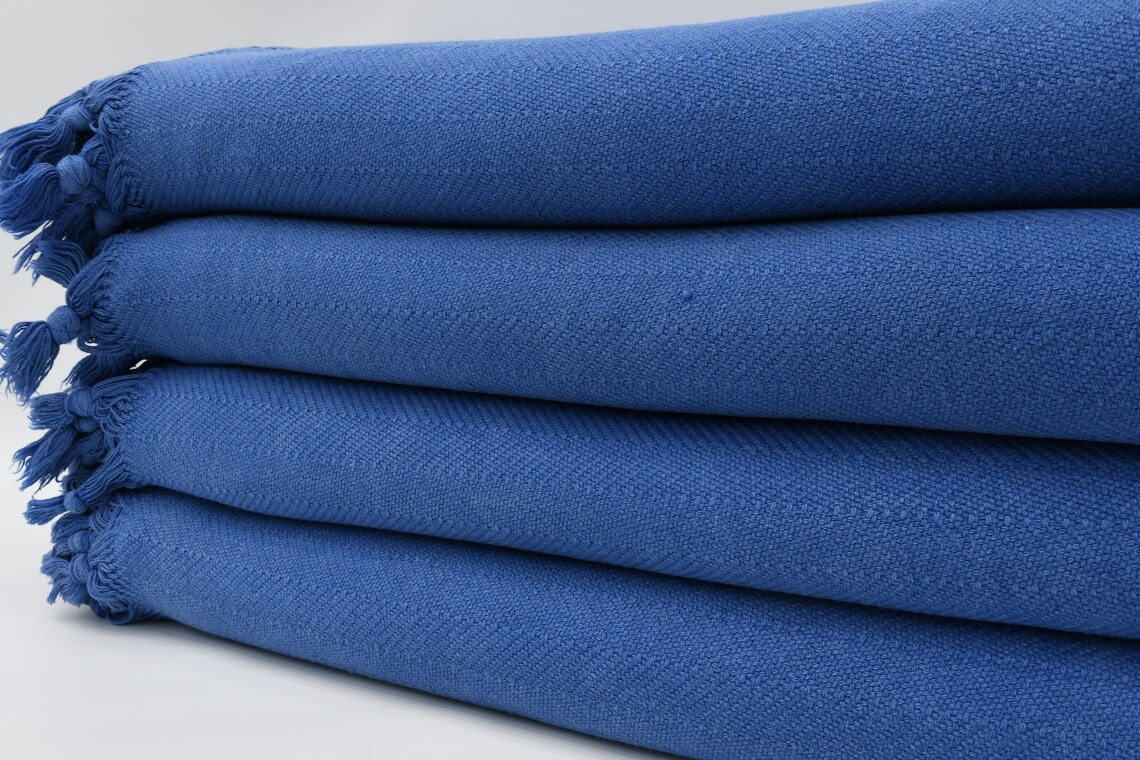 Navy Blue Blanketstone Washed Blanketsoft Throwturkish Etsy