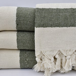 Turkish Blanket,Anatolian Blanket,Quality Blanket,Decorative Blanket,79&quot;x87&quot;,Turkish Bedspread,Dark Green And Turquoise Blanket,B3-CabanaB