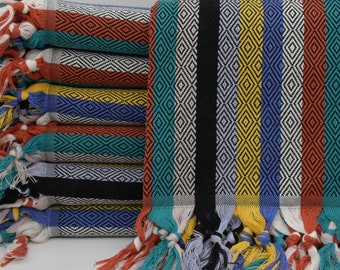 Turkish Towel,Peshtemal Towel,Decorative Towel,Sofa Cover,40"x70",Bridesmaid Gift Towel,Turkish Peshtemal,Hammam Towel,Towels,B3-gökkuşağı