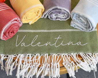 Personalized Gift Towel, Turkish Towel, Bridal Party Favors, Towels With Embroidery, Wholesale Peshtemal Towel, Monogrammed Towel ,B2-Sultan