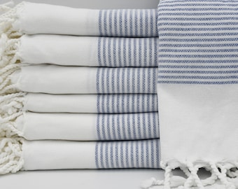 Blue Striped Hand Towel,Turkish Hand Towel,Hand Towel 18"x40",Head Towel,Kitchen Towel,Turkish Face Towel,Dish Towel,Tea Towel,B1-gelinteliH