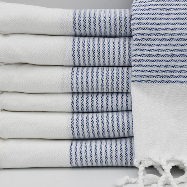 Blue Striped Hand Towel,Turkish Hand Towel,Hand Towel 18"x40",Head Towel,Kitchen Towel,Turkish Face Towel,Dish Towel,Tea Towel,B1-gelinteliH