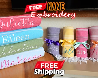 Personalized Gift Towel, Turkish Towel, Bridal Party Favors, Towels With Embroidery, Wholesale Peshtemal Towel, Monogrammed Towel ,B2-Sultan