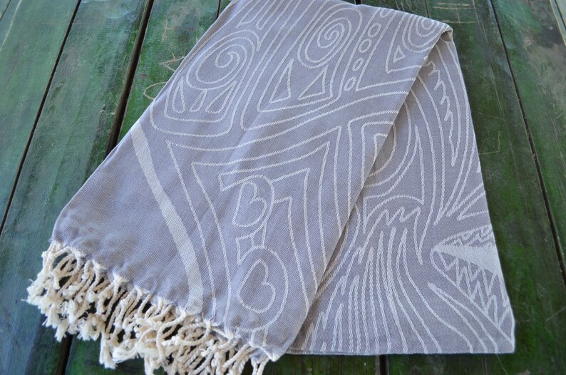 Turkish Gray Towel,Patterned Towel,Turkish Towel,Hammam Towel,Organic Towel,40x70,Cotton Towel,Shower Towel,Peshtemal,Beach Towel,K1-jakar image 6