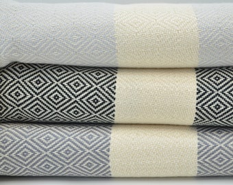 Diamond Hand Towel,Light Gray,Black,Gray Hand Towel,Face Towel,Kitchen Towel,Hand Towel,Tea Towel,18&quot;x40&quot;,Dish Towel,Turkish Towel,M1-elmasH
