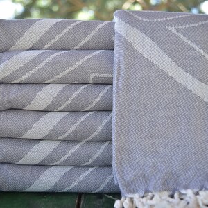 Turkish Gray Towel,Patterned Towel,Turkish Towel,Hammam Towel,Organic Towel,40x70,Cotton Towel,Shower Towel,Peshtemal,Beach Towel,K1-jakar image 3