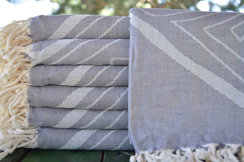 Turkish Gray Towel,Patterned Towel,Turkish Towel,Hammam Towel,Organic Towel,40x70,Cotton Towel,Shower Towel,Peshtemal,Beach Towel,K1-jakar image 3