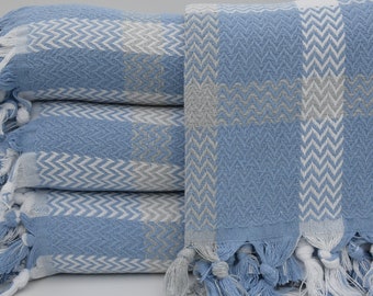 Turkish Blanket,Picnic Blanket,Bedspread,Turkish Throw,Throws,Boho Decor,Baby Blue Bed Cover,79"x91",Turkish Bedspread,Blankets,B3-iskoçB