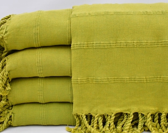 Turkse deken, gele deken, woondecoratiedeken, stone wash deken, 67 x 85 inch, Turks plaid, stranddeken, bankdeken, B9-zeusB