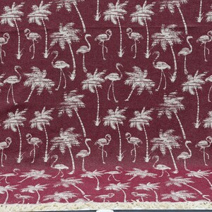 Home Decor,Turkish Blanket,Cotton Blanket,Turkish Bedspread,Turkish Throws,87&quot;x95&quot;,Burgundy Blanket,Decorative Blanket,M4-FlamingoB
