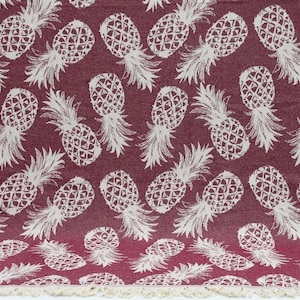 Blankets And Throws,Turkish Blanket,Burgundy Blanket,Turkish Bedspread,87&quot;x95&quot;,Sofa Cover,Bed Cover,Ananas Patterned Blanket,M4-AnanasB